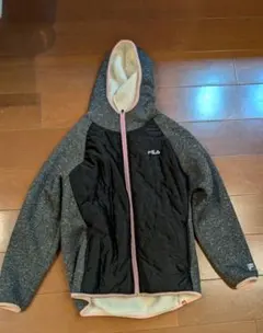 FILA フリースジャケット フード付き グレー
