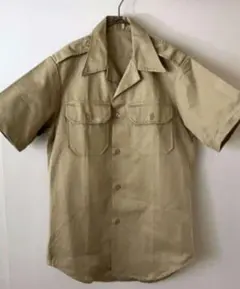 【デッドストック】米軍 60's チノシャツ ワークシャツ コットン ラスト一点のサムネイル