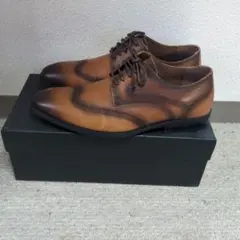 COLE HAAN ウィングチップ レザーシューズ ブラウン - メルカリ