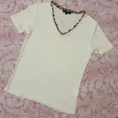 BURBERRY LONDON カットソー 半袖 Vネック ノバチェック