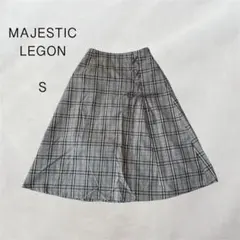 マジェスティックレゴン レースアップチェック柄スカート フレアスカート ガーリー