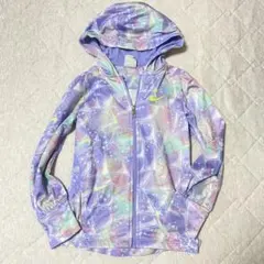 NIKE ナイキ ガールズ ジップアップ パーカー 総柄 パープル 120 6X