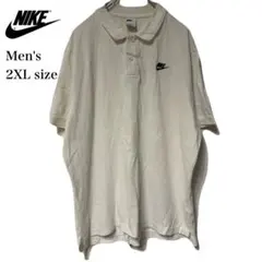 NIKE ナイキ 半袖 ポロシャツ メンズ 2XL ホワイト 刺繍ロゴ