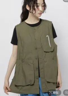 【完売カラー】niko and ニコアンド　ボーイズシルエットポケベスト　カーキ