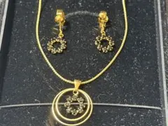 オニキス　ネックレスとイヤリングのセット