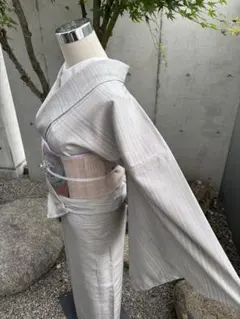 単衣キモノ 正絹 お召し 江戸小紋 パープルグレー 単品 単衣キモノ 正絹 お召し 江戸小紋 パープルグレー 単品 - メルカリ