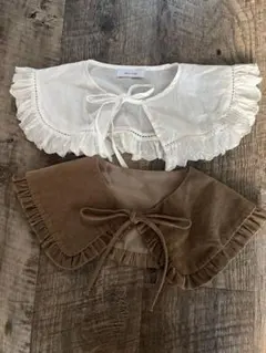 つけ襟　セット（ホワイト・ブラウン）