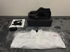 【トリートドレッシング】新郎5点セット　シューズ蝶ネクタイチーフカフスシャツ