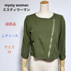 超美品 mysty woman 七分袖 ノーカラー ライダースジャケット Ｍのサムネイル