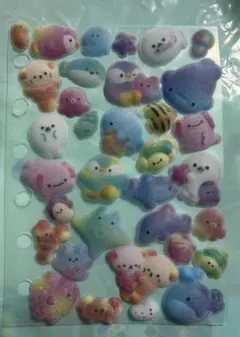 ふわふわ 水族館 ボンボンドロップシール フロッキー