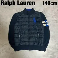 美品 ラルフローレン キルティング ダウン ジャケット 切替 刺繍 ポニー