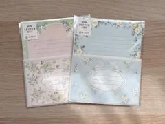 セリア　アミファ　レターセット　花柄　2点セット