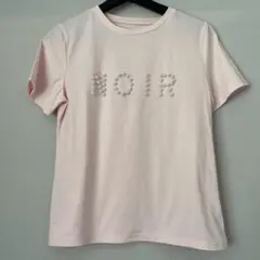 NOIR パール装飾 Tシャツ ピンク
