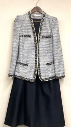 ツイードジャケットセレモニースーツ　ワンピースセットアップ