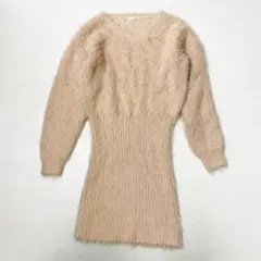 ニットワンピース 長袖 ひざ丈ワンピース