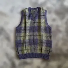 美品！BEAMS PLUS / モヘヤ チェック プルオーバー ニット ベスト