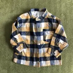 ⑩無印良品チェック柄コットンシャツ 90サイズ