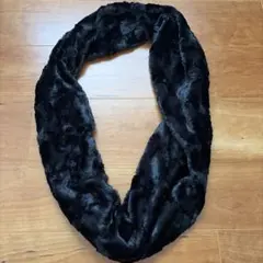 黒 ファー スヌード ポリエステル100%