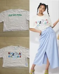 MOUSSY Disney コラボTシャツ ミッキー グーフィー ピンクのサムネイル