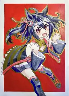 ウマ娘　キタサンブラック　手描きイラストのサムネイル