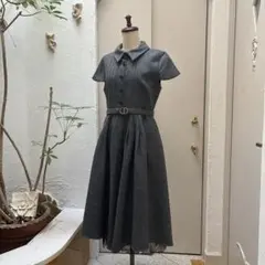 グレー 半袖 Aライン ワンピース　ノーブランド11号サイズ