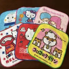 キャラクタータオルハンカチ6枚セット