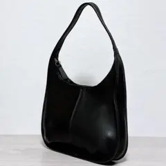 美品✨️ロンシャン ワンショルダー ハーフムーン ネイビー シボ革 