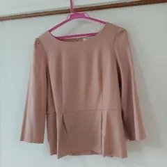 NATURAL BEAUTY BASIC ピンクベージュ七分袖トップス M