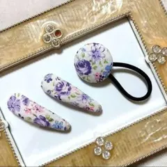 超お買い得♡お揃い リバティ うさみみリボン、くるみボタン 贅沢4個