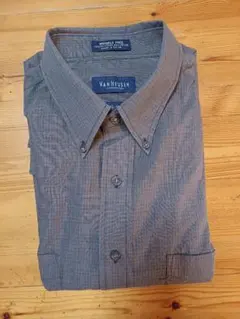 古着 Van Heusen グレー チェック ボタンダウンシャツ - 113