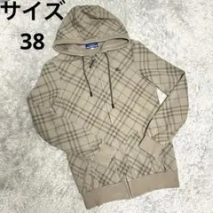 希少　バーバリーブルーレーベル　フルジップアップパーカー ノバチェック 38