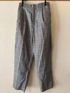 グレー系チェック柄カジュアルパンツ