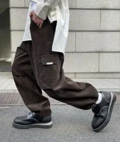 MAISON CLUB ダークブラウン コーデュロイ　カーゴパンツ