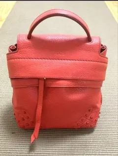 TOD'S トッズ リュック 3way ウェーブ ショルダーバッグ レザー 赤