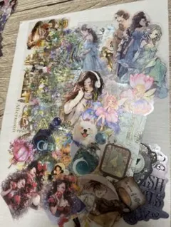 コラージュ素材　シール　素材紙　おすそ分け　詰め合わせ50点以上