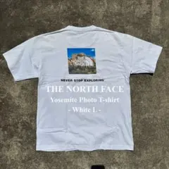 希少 ノースフェイス フォトTシャツ ヨセミテ ロゴT ヘビーウェイト シロ L