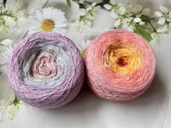 グラデーションラメ入りコットンサマーヤーン　2個セット　438g