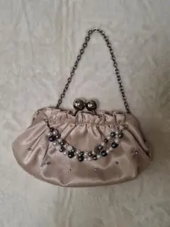 ピンク サテン パーティーバッグ