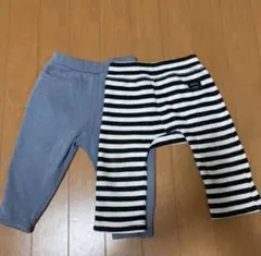フタフタ　ストライプと無地のパンツ2枚組