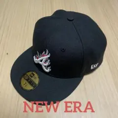 [美品]NEW ERA ニューエラ 59FIFTY CAP flame 炎 黒