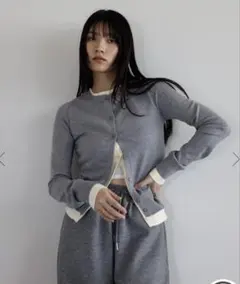 【新品】ENↃ BONJOUR SAGAN購入 レイヤード風ニットカーディガンのサムネイル