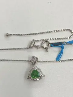K18WG✨ペリドット0.75ct✨グリーンガーネット0.45ct✨美ネックレス 