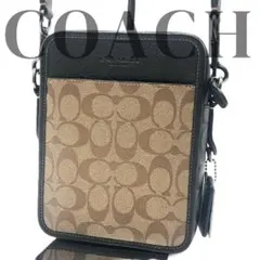 極美品 COACHコーチショルダーバッグ サリバン PVC シボ革 シグネチャー