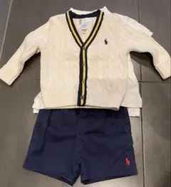 【ベビー服セット/ラルフ・ローレン】ポロシャツ・カーディガン・ネイビーパンツ