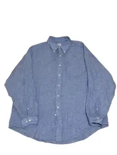 ◯brooks brothers アイリッシュリネン長袖ボタンダウンシャツ 緑