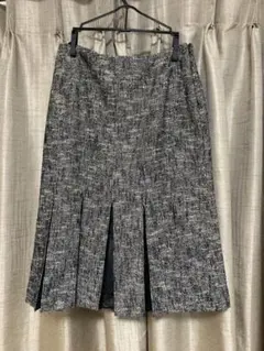 入学式　卒業後　懇談会に　ツイードスカート レース切替 グレーラメ