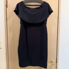 美品ヨーコチャンYOKO CHANウエストタックリラクシングドレス黒