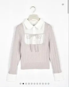 アンミール　シャツドッキングニット　ピンク