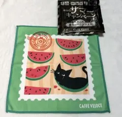カフェ・ベローチェ 40周年記念 黒ねこハンドタオル 第2弾