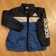 adidas ウインドブレーカー 120 黒 ストライプ